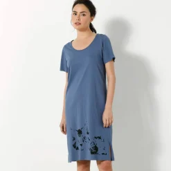 Chemise de nuit courte imprimé chat - lot de 2
