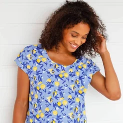 Chemise de nuit courte imprimé citrons - lot de 2