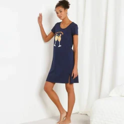 Chemise de nuit courte imprimée 