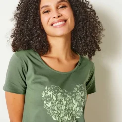 Chemise de nuit courte imprimée cœur
