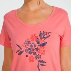 Chemise de nuit courte imprimée fleurs