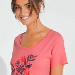 Chemise de nuit courte imprimée fleurs