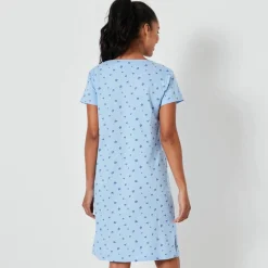 Chemise de nuit courte imprimée fleurs