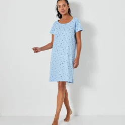 Chemise de nuit courte imprimée fleurs