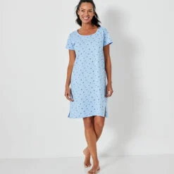 Chemise de nuit courte imprimée fleurs