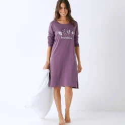 Chemise de nuit courte imprimée "Flowers"