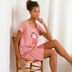 Chemise de nuit courte imprimée 