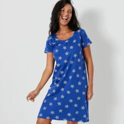 Chemise de nuit courte imprimée étoiles