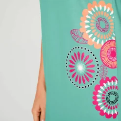 Chemise de nuit courte imprimé rosaces