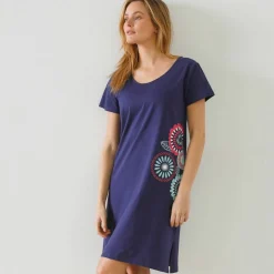 Chemise de nuit courte imprimé rosaces