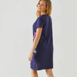 Chemise de nuit courte imprimé rosaces
