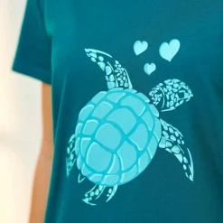 Chemise de nuit courte imprimé tortue