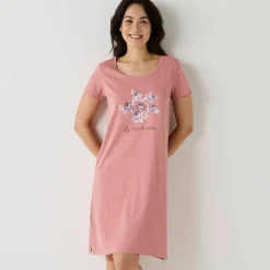 Chemise de nuit courte manches courtes