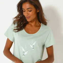 Chemise de nuit courte Oiseaux