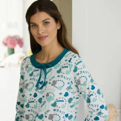 Chemise de nuit imprimé "coeurs"