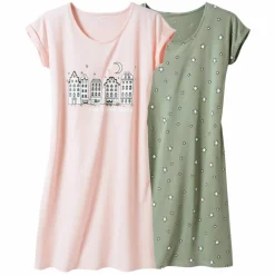 Chemise de nuit imprimé ville étoilée - lot de 2