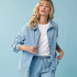 Chemise en denim Spécial Petite, coupe loose