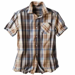 Chemise grands carreaux manches courtes polycoton