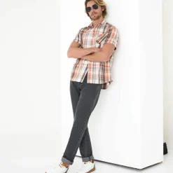 Chemise grands carreaux manches courtes polycoton