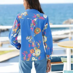 Chemise imprimé fleuri maxi, coton