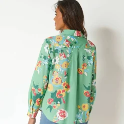 Chemise imprimé fleuri maxi, coton