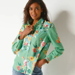 Chemise imprimé fleuri maxi, coton