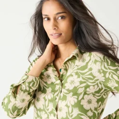 Chemise liquette imprimé floral bicolore