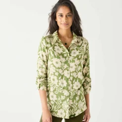 Chemise liquette imprimé floral bicolore