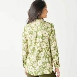 Chemise liquette imprimé floral bicolore