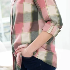 Chemise longue grands carreaux, flanelle
