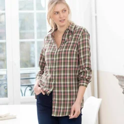 Chemise longue petits carreaux tissé-teints, flanelle