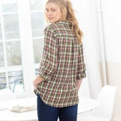 Chemise longue petits carreaux tissé-teints, flanelle