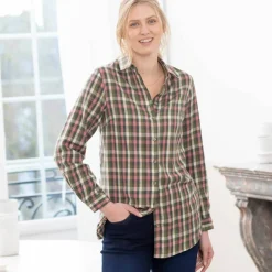 Chemise longue petits carreaux tissé-teints, flanelle
