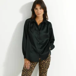 Chemise volume ample unie, satin