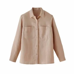 Chemisier boutonné en coton/lin