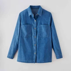 Chemisier boutonné, en denim léger