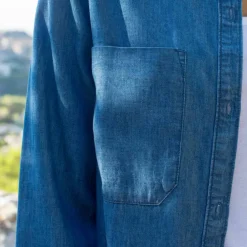 Chemisier boutonné, en denim léger
