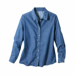 Chemisier boutonné en jean léger