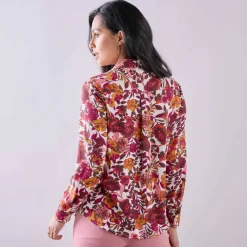 Chemisier boutonné imprimé fleurs