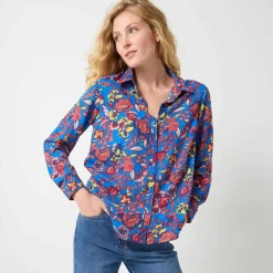 Chemisier boutonné imprimé fleurs