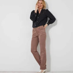 Chemisier boutonné macramé, gaze de coton