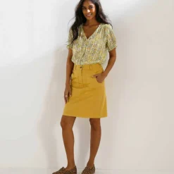 Chemisier boutonné manches blousantes imprimé, voile jacquard