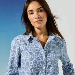 Chemisier chambray imprimé