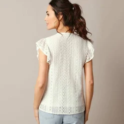Chemisier col V dentelle