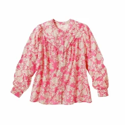 Chemisier imprimé bicolore, voile de coton