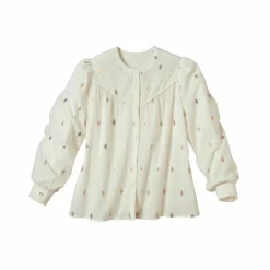 Chemisier imprimé doré, voile de coton