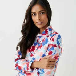Chemisier imprimé floral, voile de coton