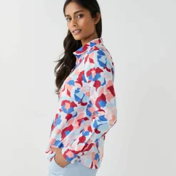 Chemisier imprimé floral, voile de coton