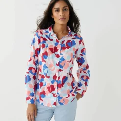 Chemisier imprimé floral, voile de coton