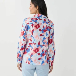 Chemisier imprimé floral, voile de coton